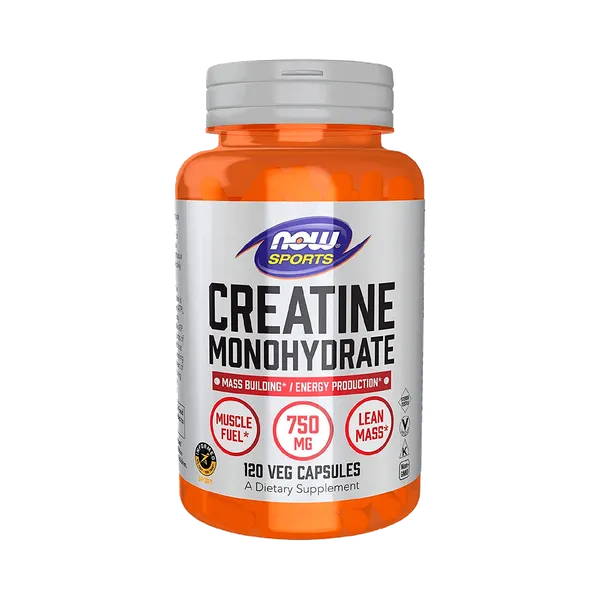Monohidrato de Creatina Now Foods 750mg 120 Cápsulas Vegetales